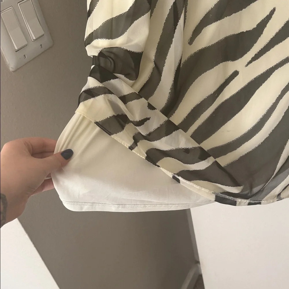 ASOS Curve Zebra Print Midi Dress in Black and White - Picture 7 of 7